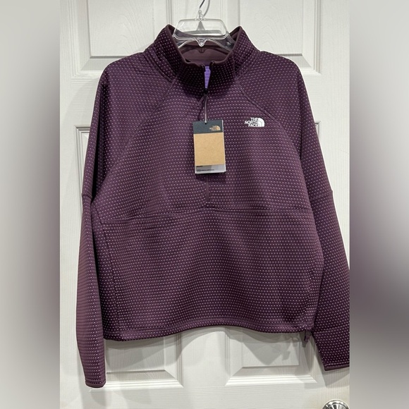 The North Face Women's Dotknit Thermal 1/4 Zip Pullover Fleece Jacket NWT Mauve - Picture 1 of 13